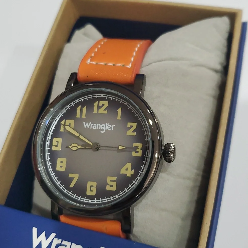 Wrangler Men's Grey Orange‎ Western Collection wristwatch new